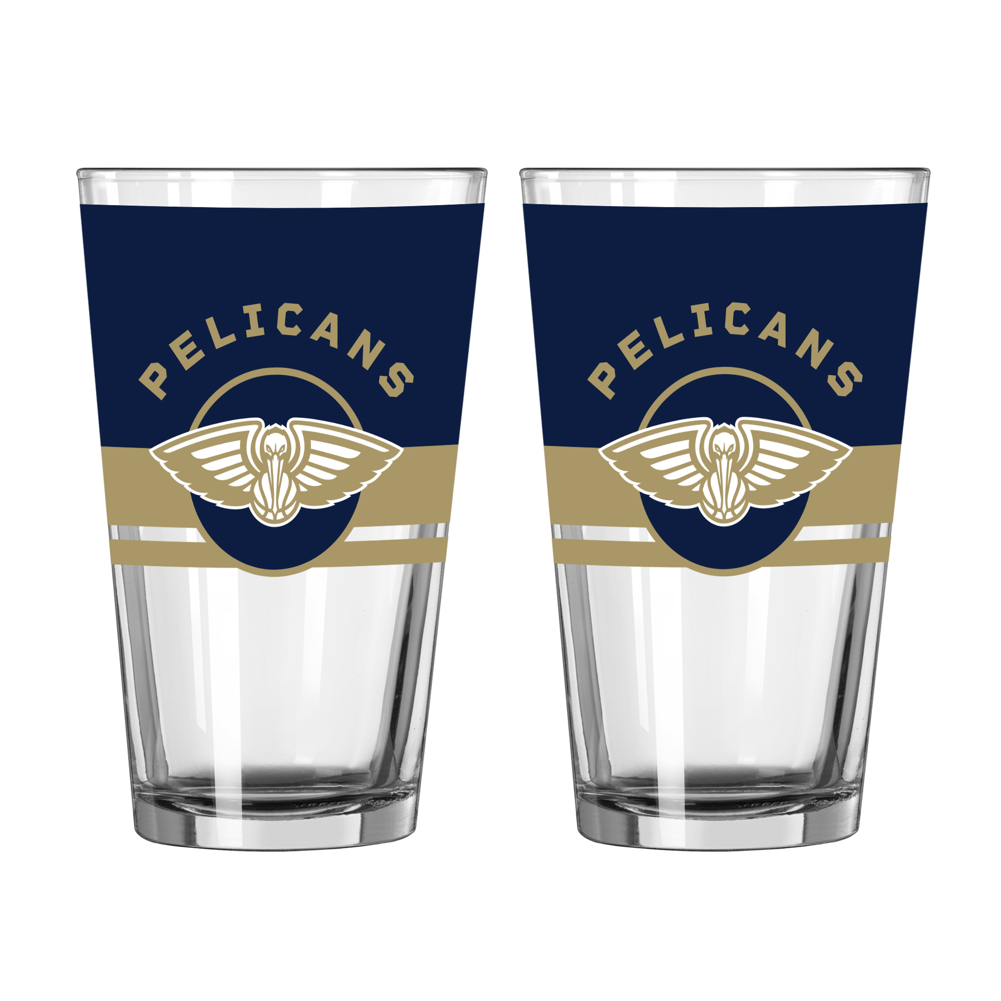 Logo Brands New Orleans Pelicans Two-Piece 16oz. Horizon Pint Glass Set