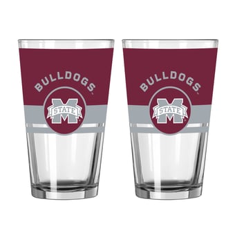 Logo Brands Mississippi State Bulldogs Two-Piece 16oz. Horizon Pint Glass Set