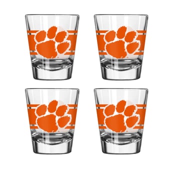 Logo Brands Clemson Tigers Four-Piece Stripe Shot Glass Set
