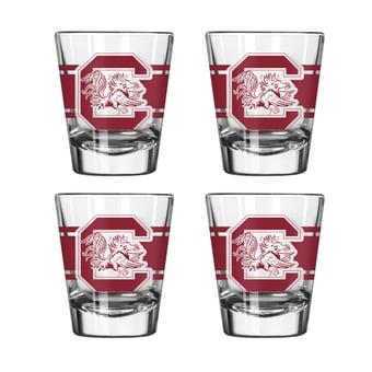 Logo Brands South Carolina Gamecocks Four-Piece Stripe Shot Glass Set