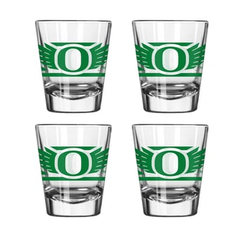 Logo Brands Oregon Ducks Four-Piece Stripe Shot Glass Set