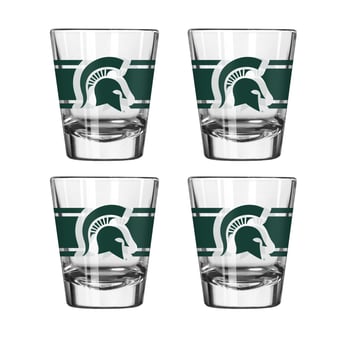 Logo Brands Michigan State Spartans Four-Piece Stripe Shot Glass Set