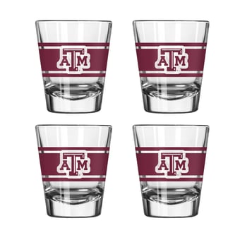 Logo Brands Texas A&M Aggies Four-Piece Stripe Shot Glass Set