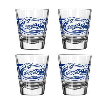 Logo Brands Florida Gators Four-Piece Stripe Shot Glass Set