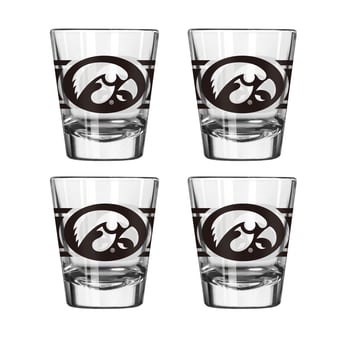 Logo Brands Iowa Hawkeyes Four-Piece Stripe Shot Glass Set