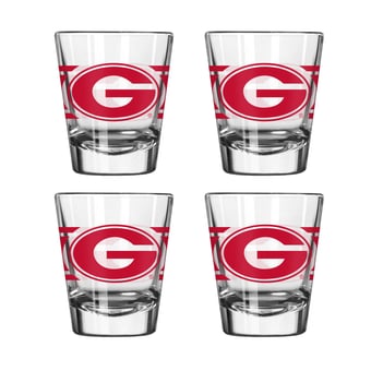 Logo Brands Georgia Bulldogs Four-Piece Stripe Shot Glass Set