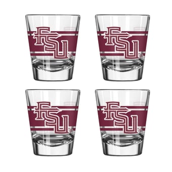 Logo Brands Florida State Seminoles Four-Piece Stripe Shot Glass Set