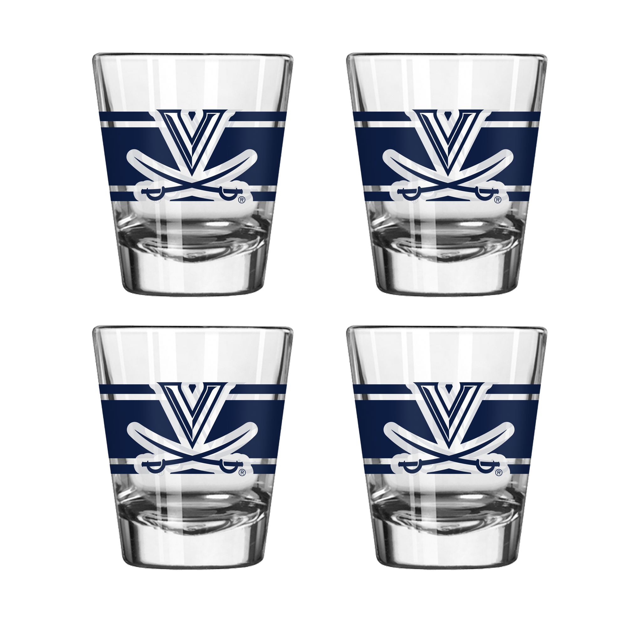 Logo Brands Virginia Cavaliers Four-Piece Stripe Shot Glass Set