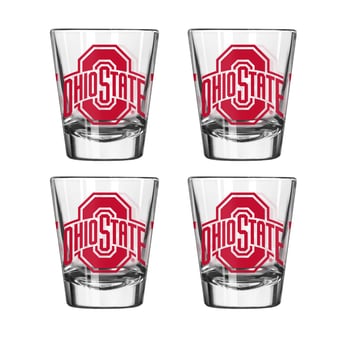 Logo Brands Ohio State Buckeyes Four-Piece Stripe Shot Glass Set