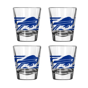 Logo Brands Buffalo Bills Four-Piece Stripe Shot Glass Set