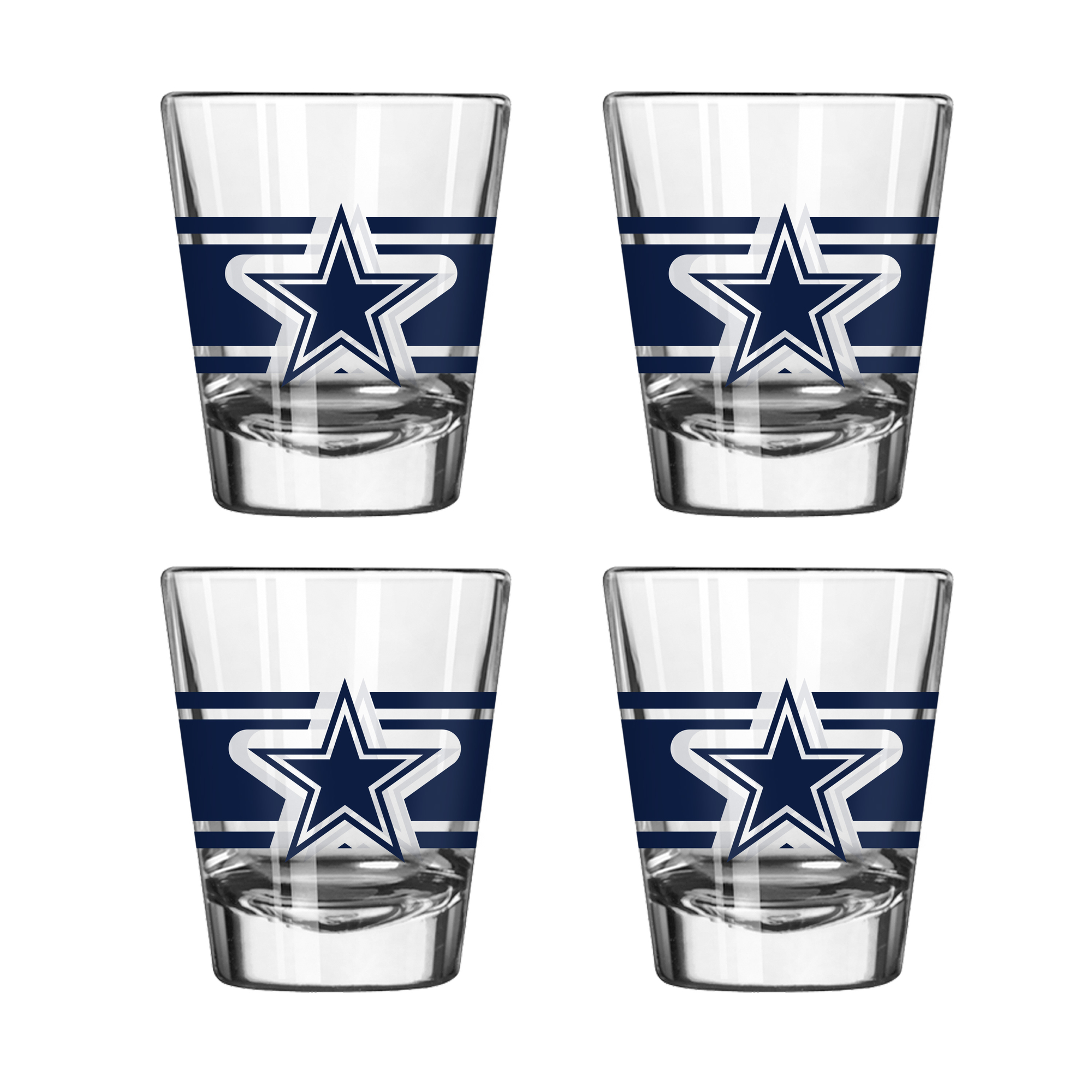 Logo Brands Dallas Cowboys Four-Piece Stripe Shot Glass Set