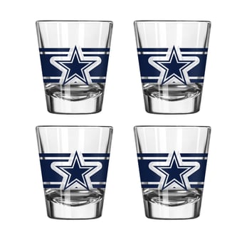 Logo Brands Dallas Cowboys Four-Piece Stripe Shot Glass Set