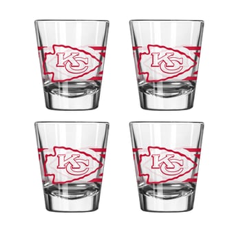 Logo Brands Kansas City Chiefs Four-Piece Stripe Shot Glass Set