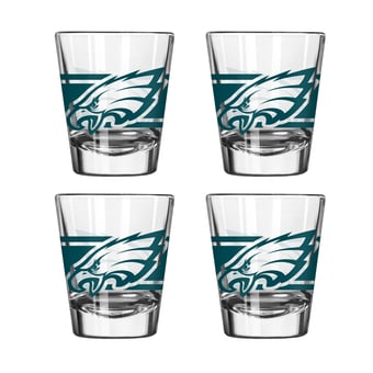 Logo Brands Philadelphia Eagles Four-Piece Stripe Shot Glass Set