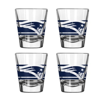 Logo Brands New England Patriots Four-Piece Stripe Shot Glass Set