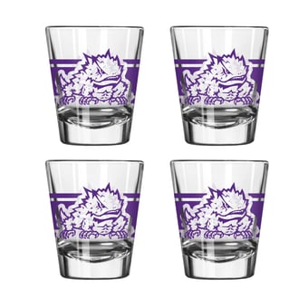 Logo Brands TCU Horned Frogs Four-Piece Stripe Shot Glass Set