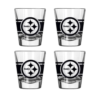 Logo Brands Pittsburgh Steelers Four-Piece Stripe Shot Glass Set