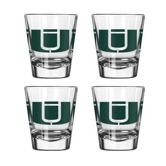 Logo Brands Miami Hurricanes Four-Piece Stripe Shot Glass Set