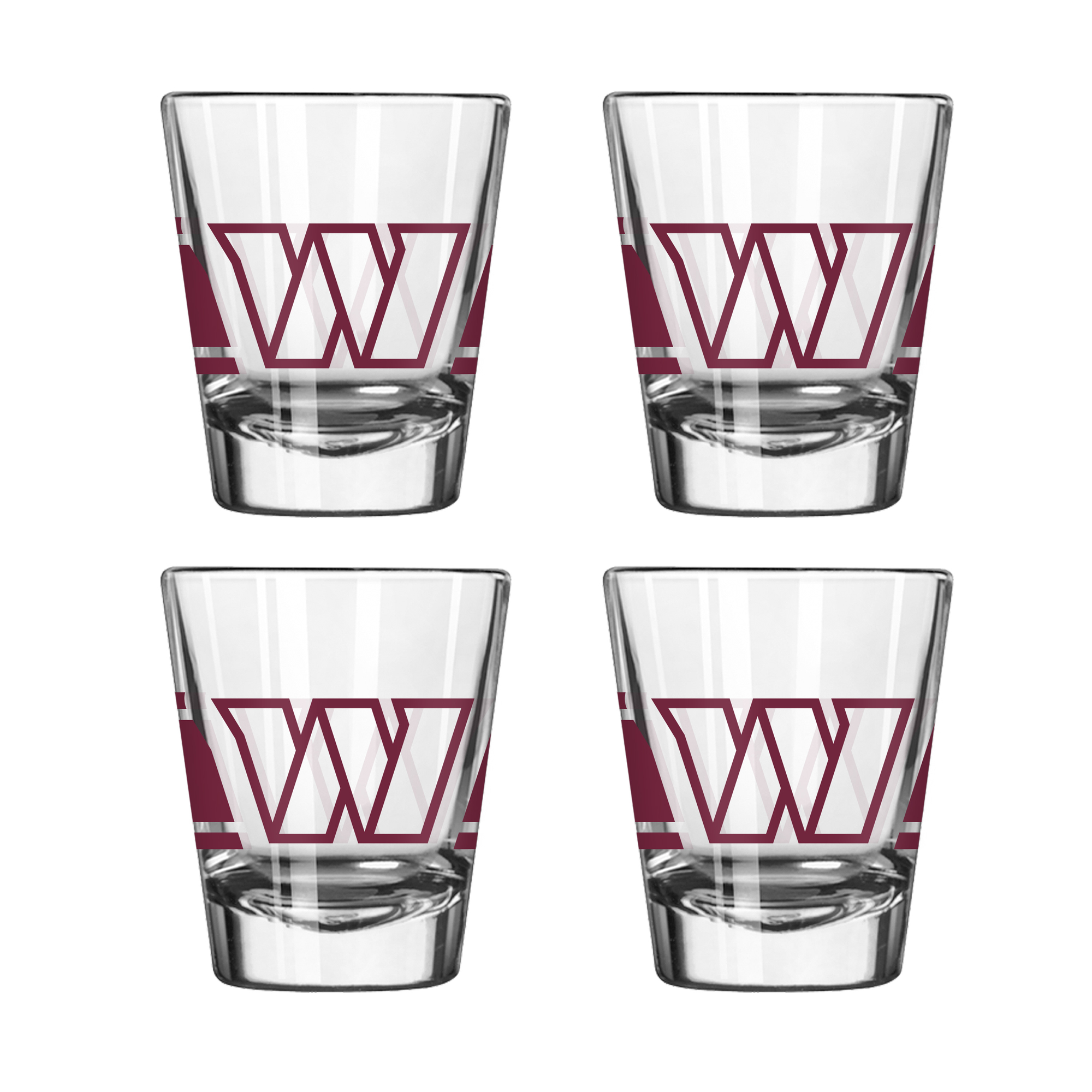 Logo Brands Washington Commanders Four-Piece Stripe Shot Glass Set