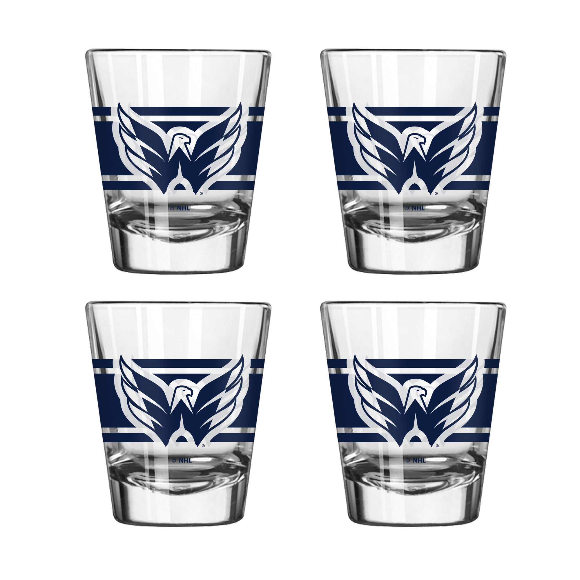 Logo Brands Washington Capitals Four-Piece Stripe Shot Glass Set