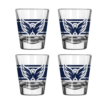 Logo Brands Washington Capitals Four-Piece Stripe Shot Glass Set