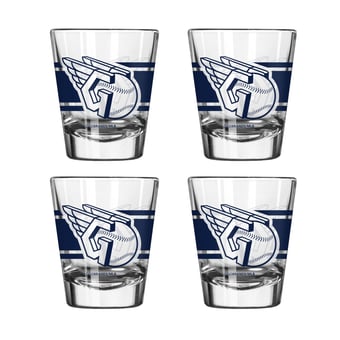 Logo Brands Cleveland Guardians Four-Piece Stripe Shot Glass Set