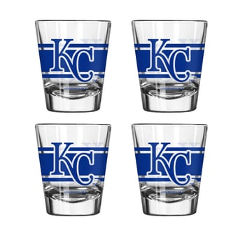 Logo Brands Kansas City Royals Four-Piece Stripe Shot Glass Set