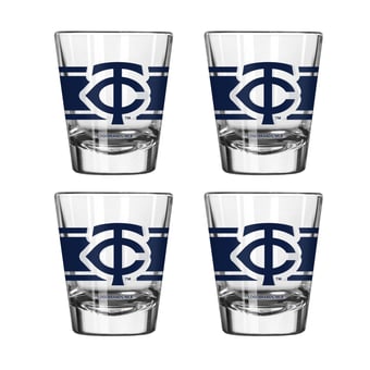 Logo Brands Minnesota Twins Four-Piece Stripe Shot Glass Set