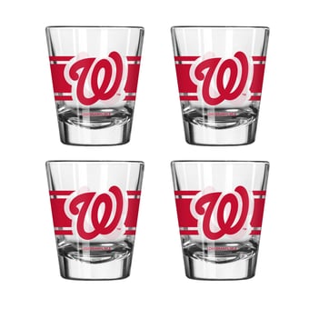 Logo Brands Washington Nationals Four-Piece Stripe Shot Glass Set