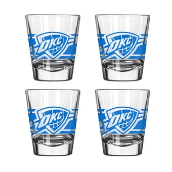 Logo Brands Oklahoma City Thunder Four-Piece Stripe Shot Glass Set