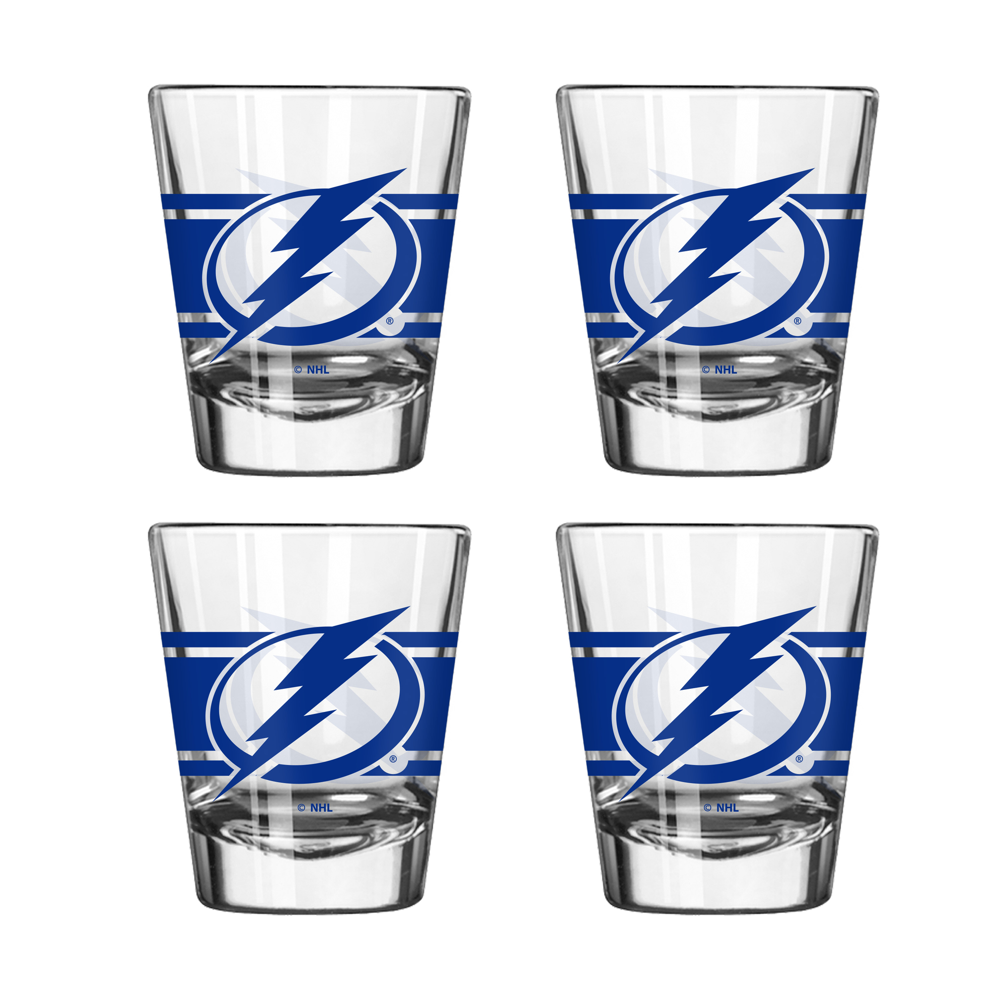 Logo Brands Tampa Bay Lightning Four-Piece Stripe Shot Glass Set