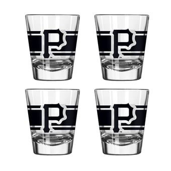 Logo Brands Pittsburgh Pirates Four-Piece Stripe Shot Glass Set