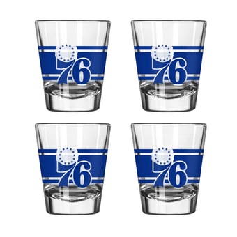 Logo Brands Philadelphia 76ers Four-Piece Stripe Shot Glass Set