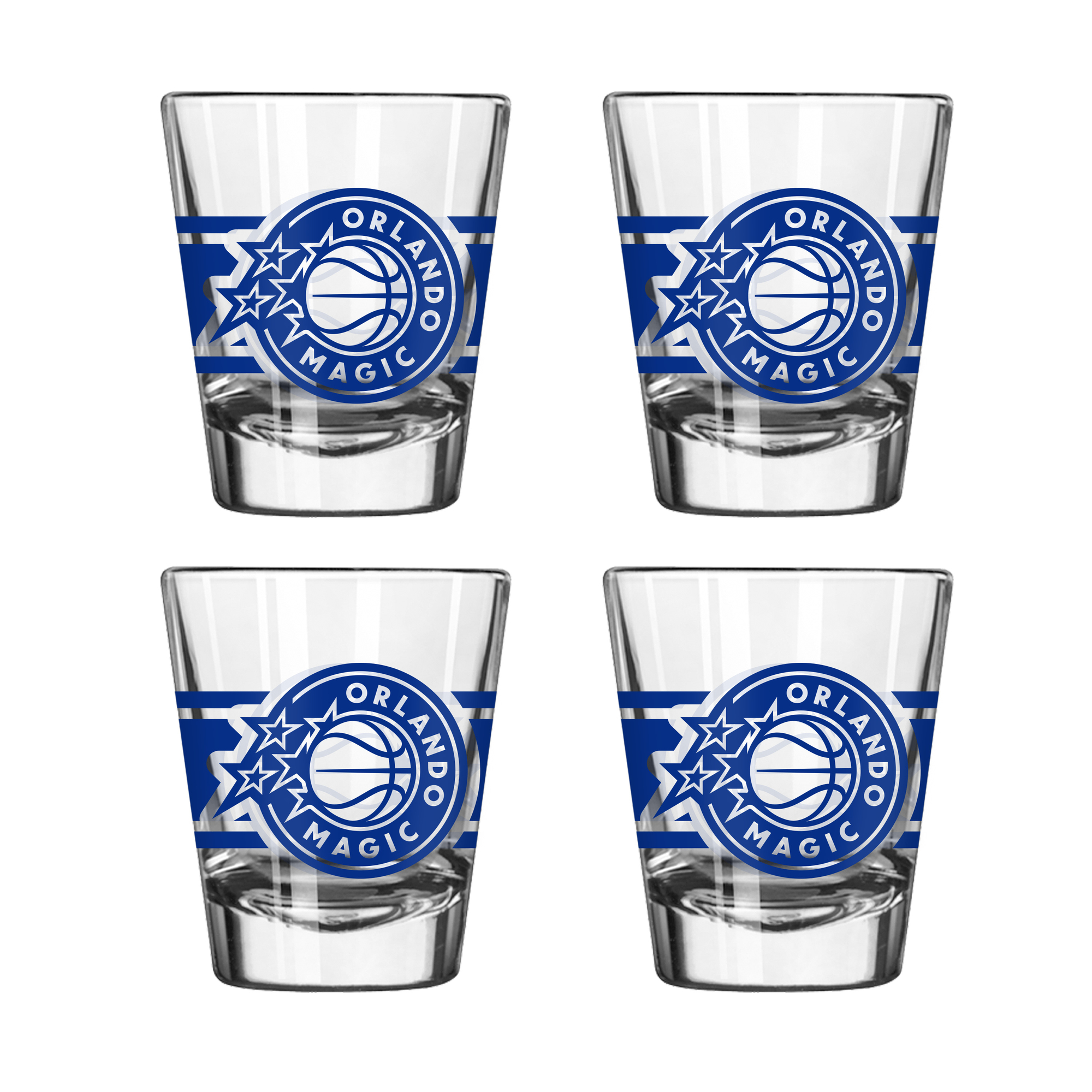 Logo Brands Orlando Magic Four-Piece Stripe Shot Glass Set