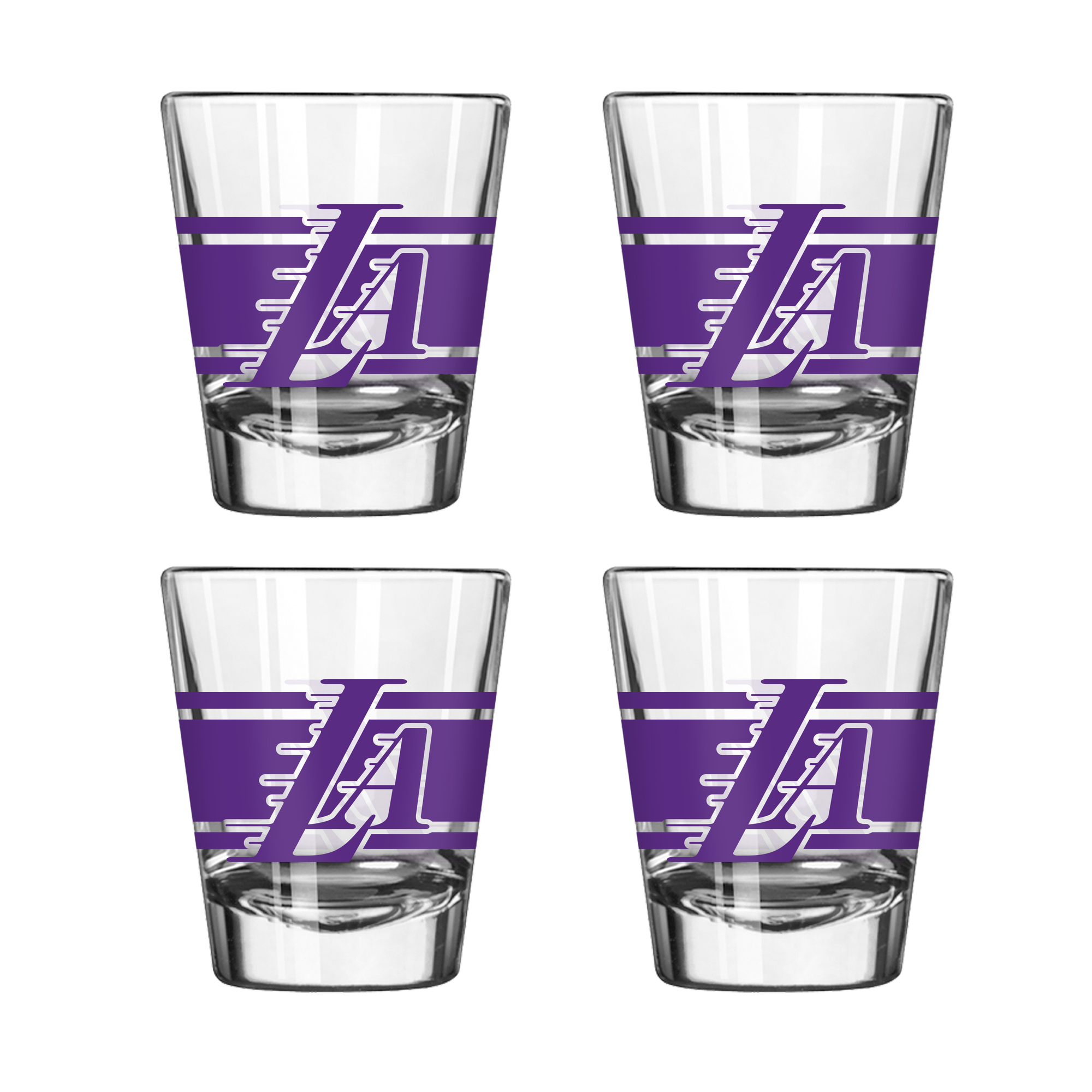 Logo Brands Los Angeles Lakers Four-Piece Stripe Shot Glass Set