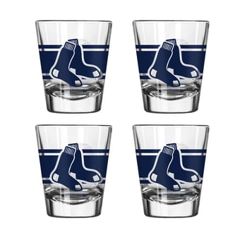 Logo Brands Boston Red Sox Four-Piece Stripe Shot Glass Set