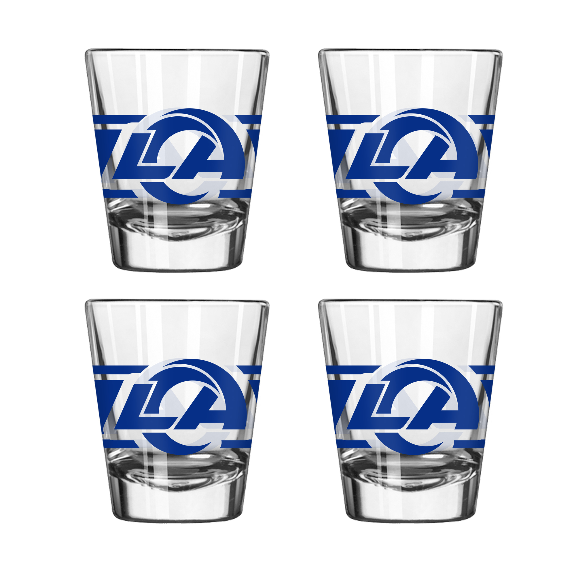 Logo Brands Los Angeles Rams Four-Piece Stripe Shot Glass Set