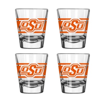 Logo Brands Oklahoma State Cowboys Four-Piece Stripe Shot Glass Set