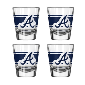Logo Brands Atlanta Braves Four-Piece Stripe Shot Glass Set
