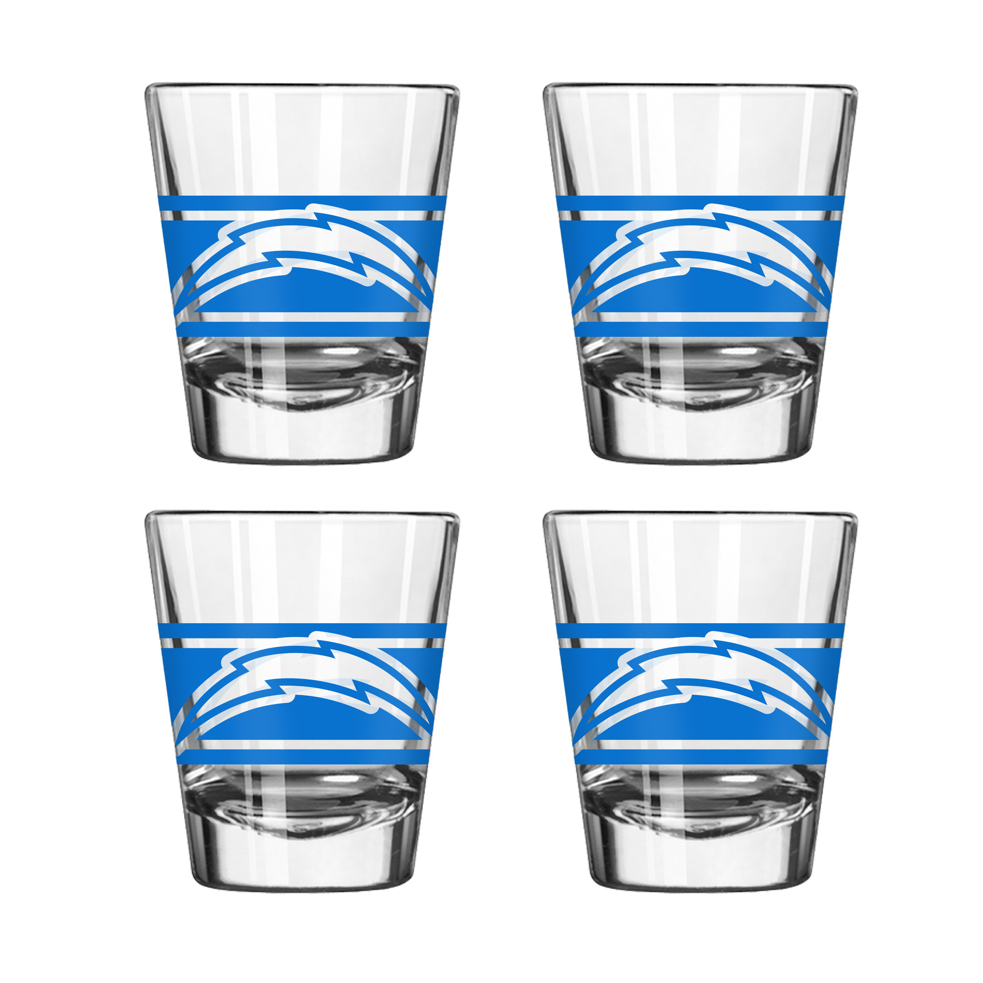 Logo Brands Los Angeles Chargers Four-Piece Stripe Shot Glass Set