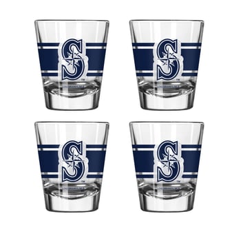 Logo Brands Seattle Mariners Four-Piece Stripe Shot Glass Set