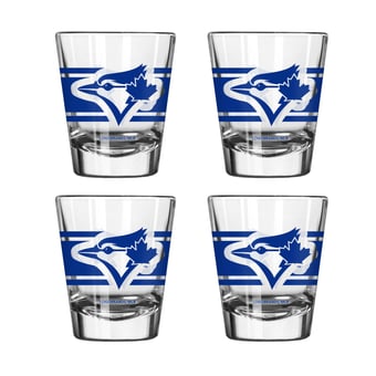 Logo Brands Toronto Blue Jays Four-Piece Stripe Shot Glass Set