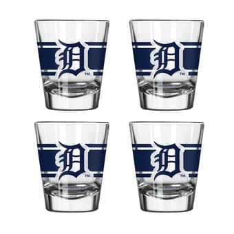 Logo Brands Detroit Tigers Four-Piece Stripe Shot Glass Set