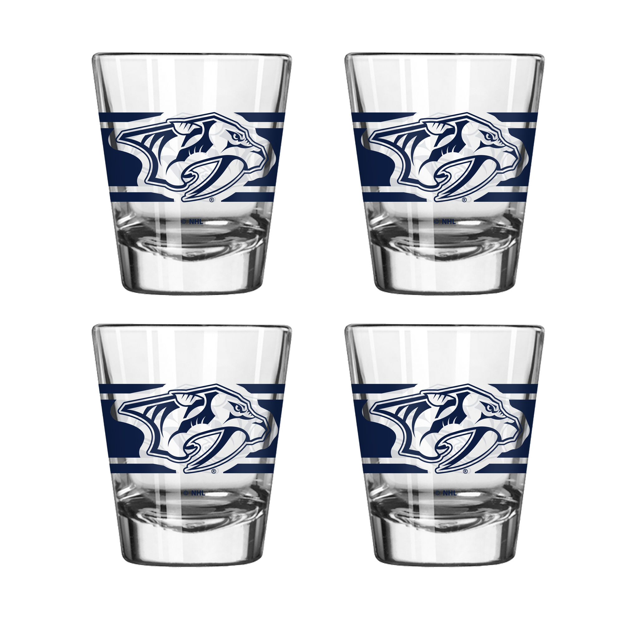 Logo Brands Nashville Predators Four-Piece Stripe Shot Glass Set