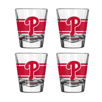 Logo Brands Philadelphia Phillies Four-Piece Stripe Shot Glass Set