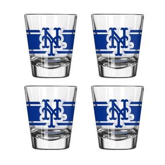 Logo Brands New York Mets Four-Piece Stripe Shot Glass Set