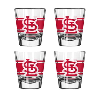 Logo Brands St. Louis Cardinals Four-Piece Stripe Shot Glass Set