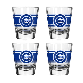 Logo Brands Chicago Cubs Four-Piece Stripe Shot Glass Set