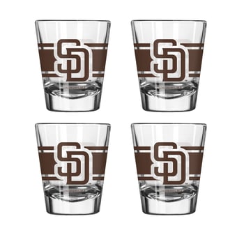 Logo Brands San Diego Padres Four-Piece Stripe Shot Glass Set