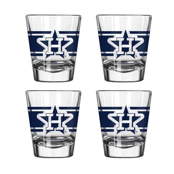 Logo Brands Houston Astros Four-Piece Stripe Shot Glass Set